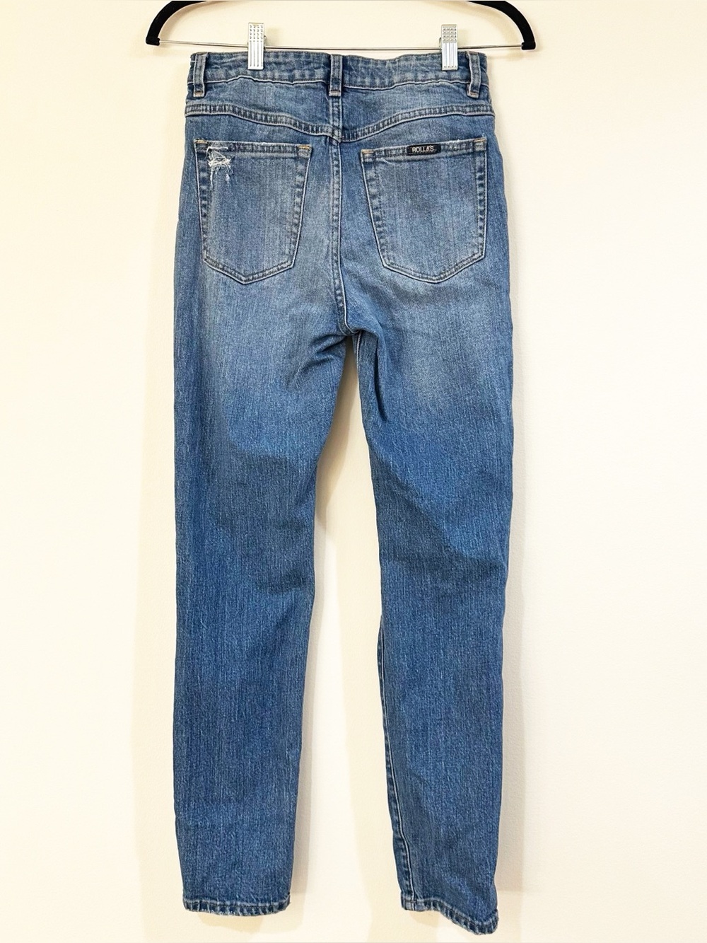 Rolla’s Miller Mid High Rise Slim Ripped Knee Jeans Size 26 - Picture 6 of 10